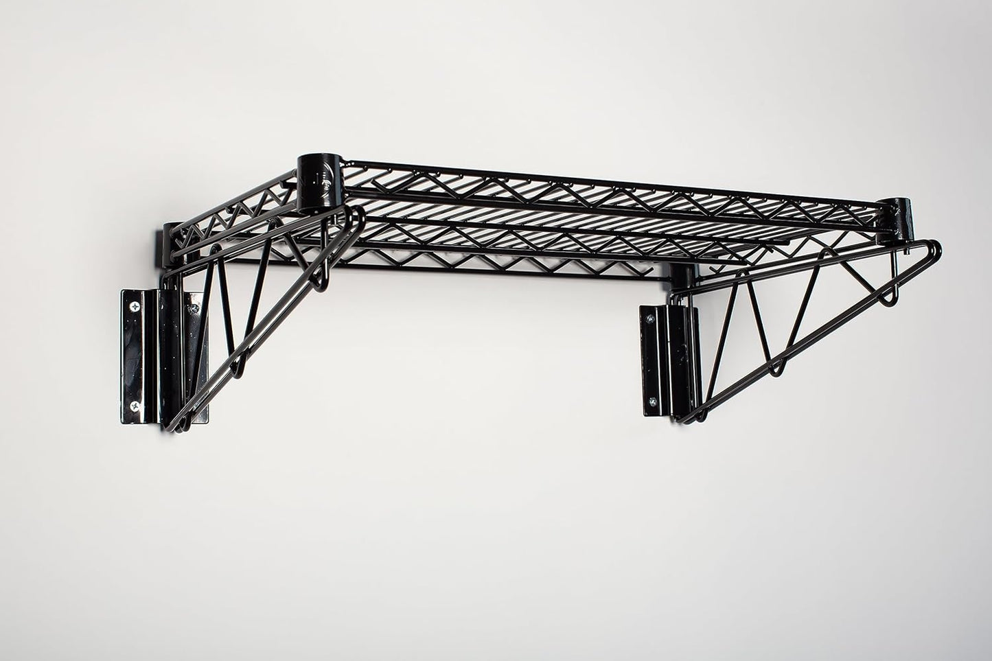 Omega 24" Deep x 72" Wide x 7" High Fixed Black Wall Mount Shelving Kit