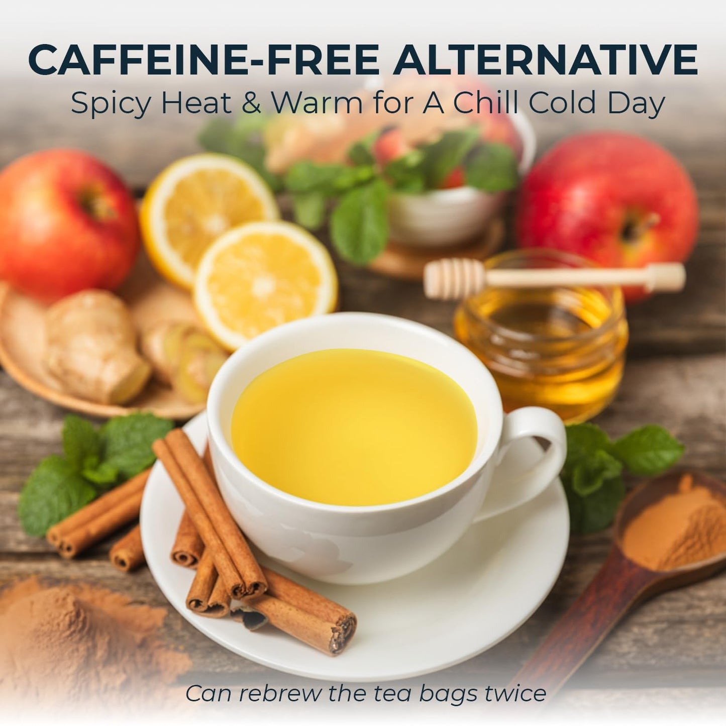 Cinnamon Tea Bags - 55 Count (+5 Tea Bags) Bamboo Tong Included - 5.11 oz, Re-Steep Warm & Spicy Heat Herbal Tea, Calm Stomach & Detox, Support Body, Strength and Health, Cinamon