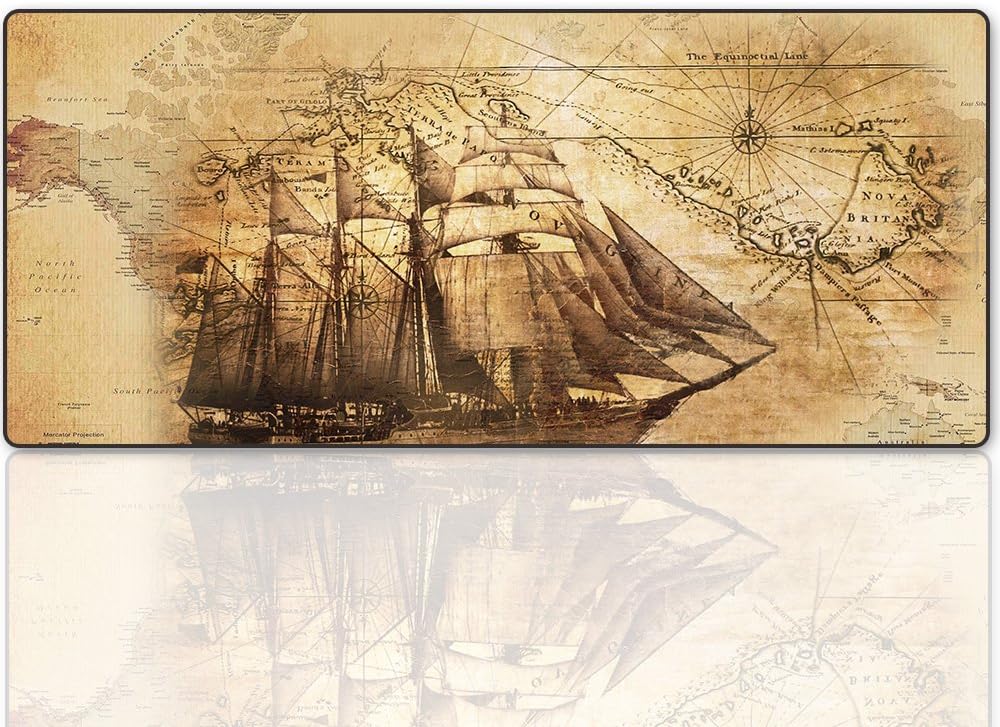 XXL Professional Large Mouse Pad & Computer Game Mouse Mat (35.4x15.7x0.1IN, Boat)