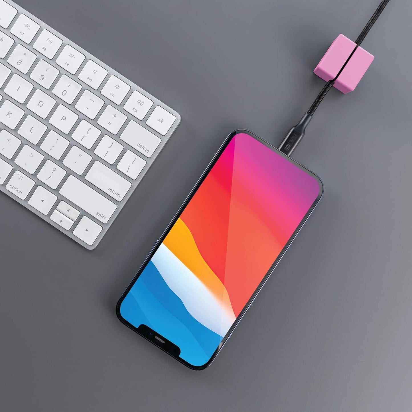 Function101 Weighted Magnetic Cable Blocks – Non-Adhesive Anchors for Cable Organization – Weighted Cord Holders & Accessory Organizer – Durable Magnetic Accessories for Office Use (Pink, Pack of 3)