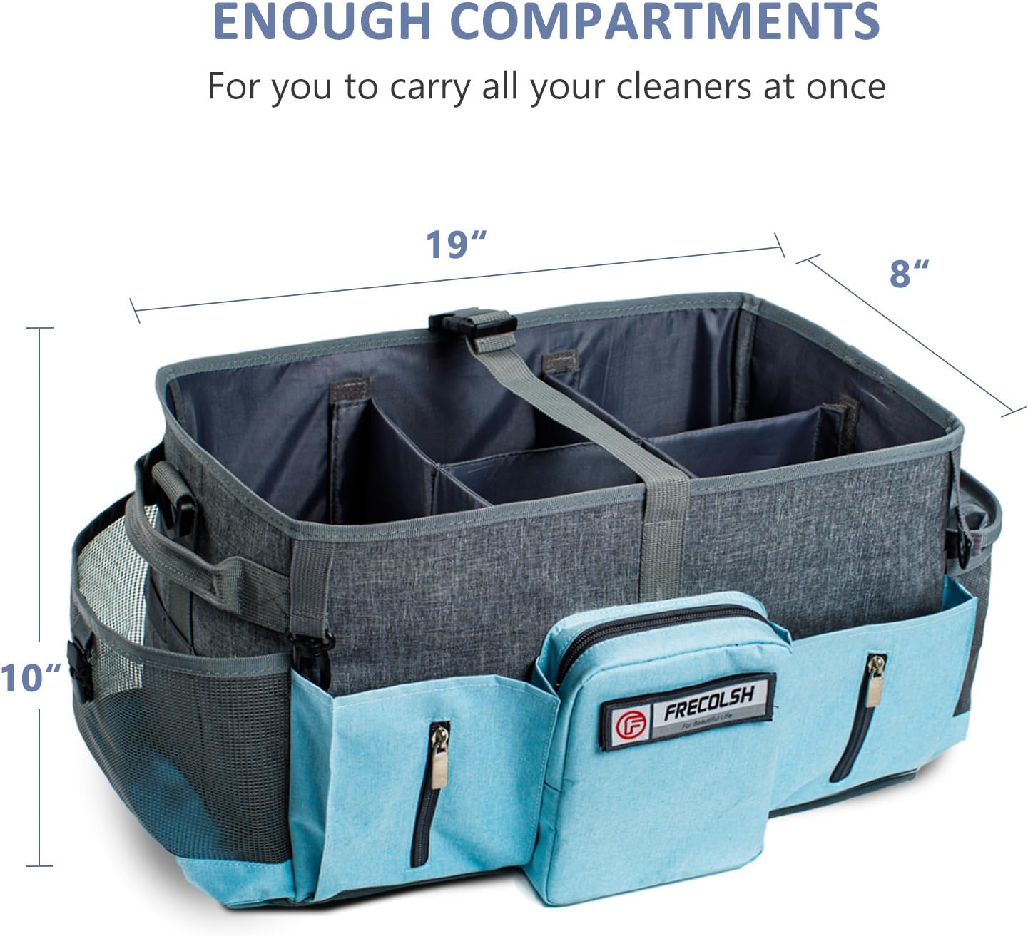 Large Cleaning Supplies Organizer-Cleaning Caddy Organizer With Handles & Shoulder Strap-Cleaning Bags for Cleaning Suppliers-Housekeepers Wearable Cleaning Tote Upgraded