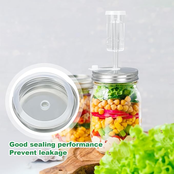 Fermentation Kit - 2 Upgraded Lids and 2 Glass Weights for 86MM Wide Mouth Mason Jars, Making and Storing Sauerkraut (Jars Not Included)
