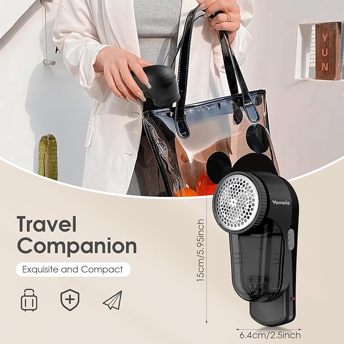 Fabric Shaver, Rechargeable Sweater Shaver, Lint Shaver with 6-Leaf Blades, Electric Lint Remover for Clothes & Furniture, Couch Pilling Remover Depiller for Removing Fuzz, Lint, Pills, Bobbles