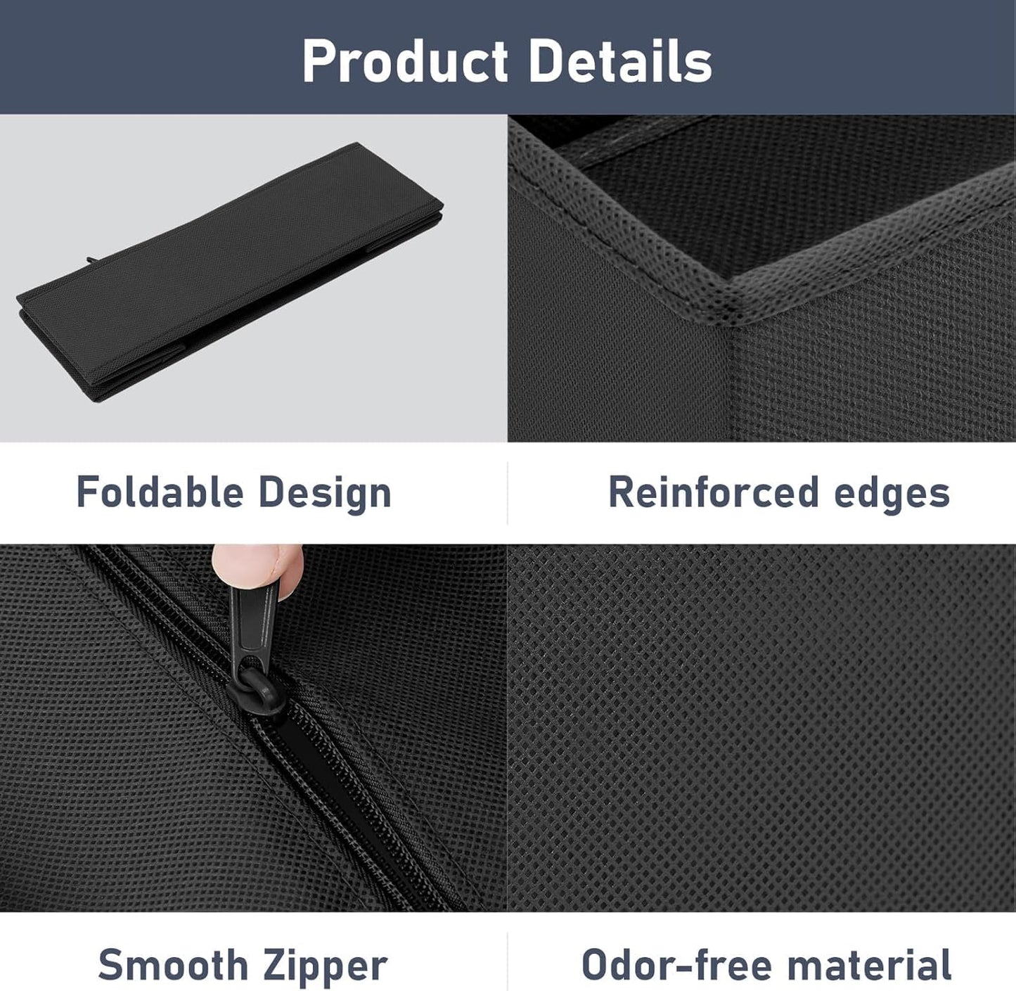 DIMJ Drawer Organizer Clothes 14 Pack - Foldable Baby Organizers and Storage & Dresser Organizer for Bedroom, Closet - Nursery Organization Dresser Dividers for underwear, Sock,Bra, Belt, Tie, Black