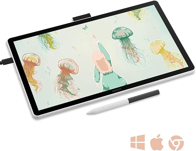 Wacom One 14 Drawing Tablet with Screen, 14” HD Full-Laminated Digital Art Tablet with Creative Software and Training, Graphics Drawing Pad for Mac and Windows