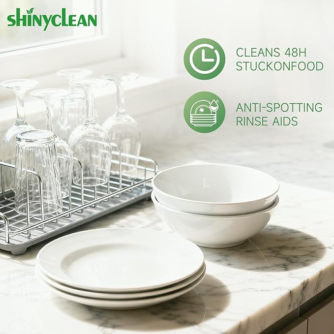 Dishwasher Detergent Tablets with Built-in Rinse Aid | All-in-1 Plant-Based Pods | Fragrance & Dye Free | Natural & Phosphate-Free | Biodegradable & No Unwrapping Needed | 62 Count