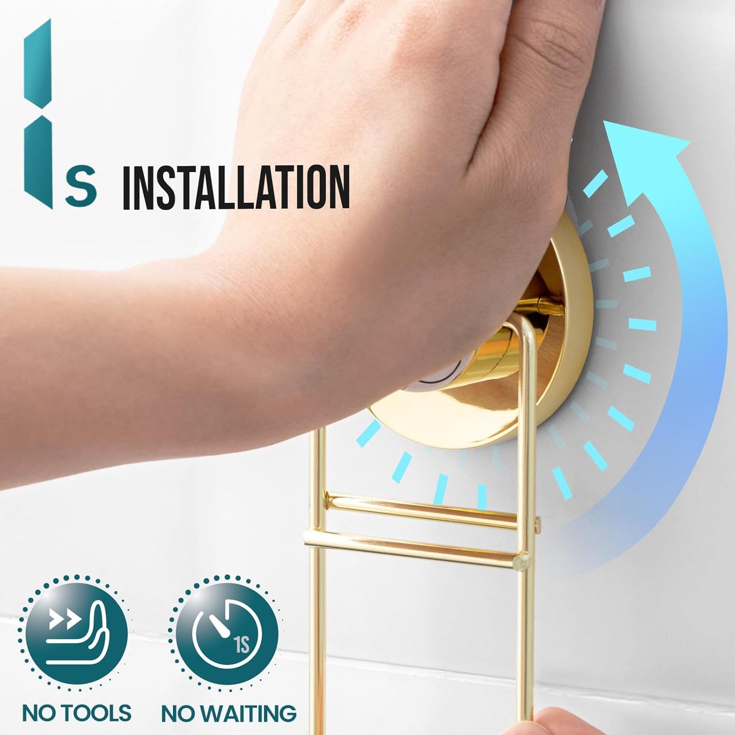 TAILI Double Layer Soap Holder, Bar Soap Dish Suction Cup for Shower Wall, Draining Saver Tray for Bathroom, Rustproof Stainless Steel Sponge Holder for Tub, Kitchen, Drill-Free, Gold