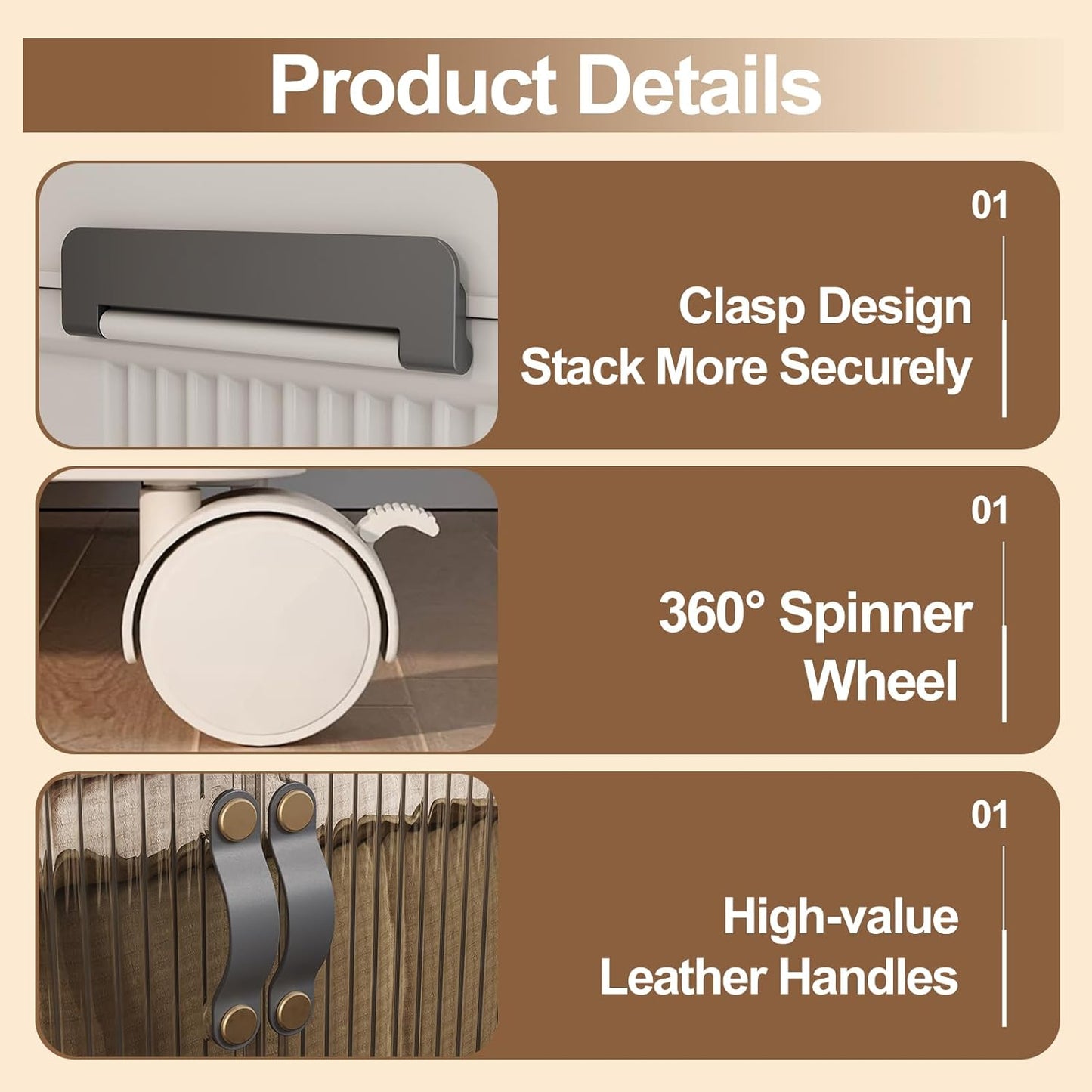 SAILUN 83Gal/335Qt Stackable Storage Bins Folding Collapsible Storage Bins with Lid, Closet Organizers and Storage, Storage Box with Door Grey 26" W x 17" D x 43.7" H