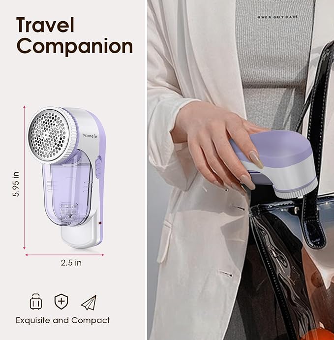 Fabric Shaver, Rechargeable Sweater Shaver, Lint Shaver with 6-Leaf Blades, Electric Lint Remover for Clothes & Furniture, Couch Pilling Remover Depiller for Removing Fuzz, Lint, Pills, Bobbles