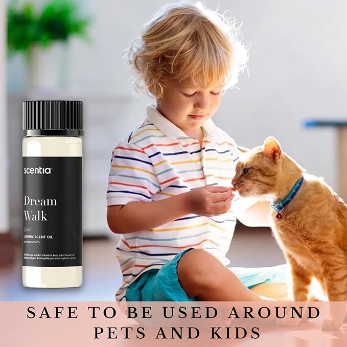 Scentia Hotel Diffuser Oil Inspired by The Hotel Scent - 20 ml 0.67 fl oz - Essential Oil Blend White Tea, Cedarwood Notes for Aromatherapy Diffusers and Humidifiers - Dream Walk, Thanksgiving Gift