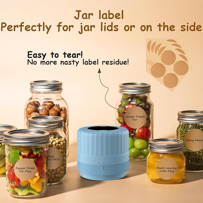 Fully Automatic Mason Jar Vacuum Sealer Kit, Auto Stop Mason Jar Vacuum Sealer Kit, Jar Vacuum Sealer for Mason Jars, Jar Vacuum Sealer, A Must-Have for Canned Foods Pantry Canning Pickling