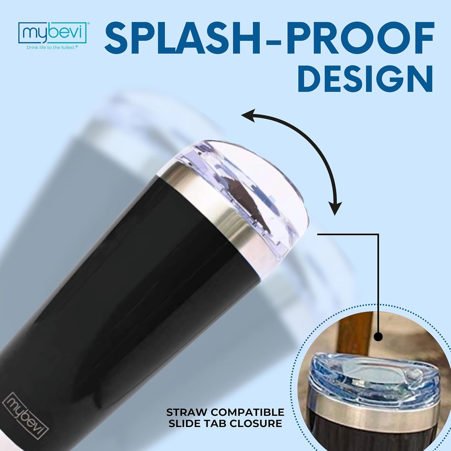 Classic Premium Stainless Steel Tumbler with 12-Hour Temperature Control, Tritan Lid, and BPA-Free Construction | Black Sparkle, 26 oz