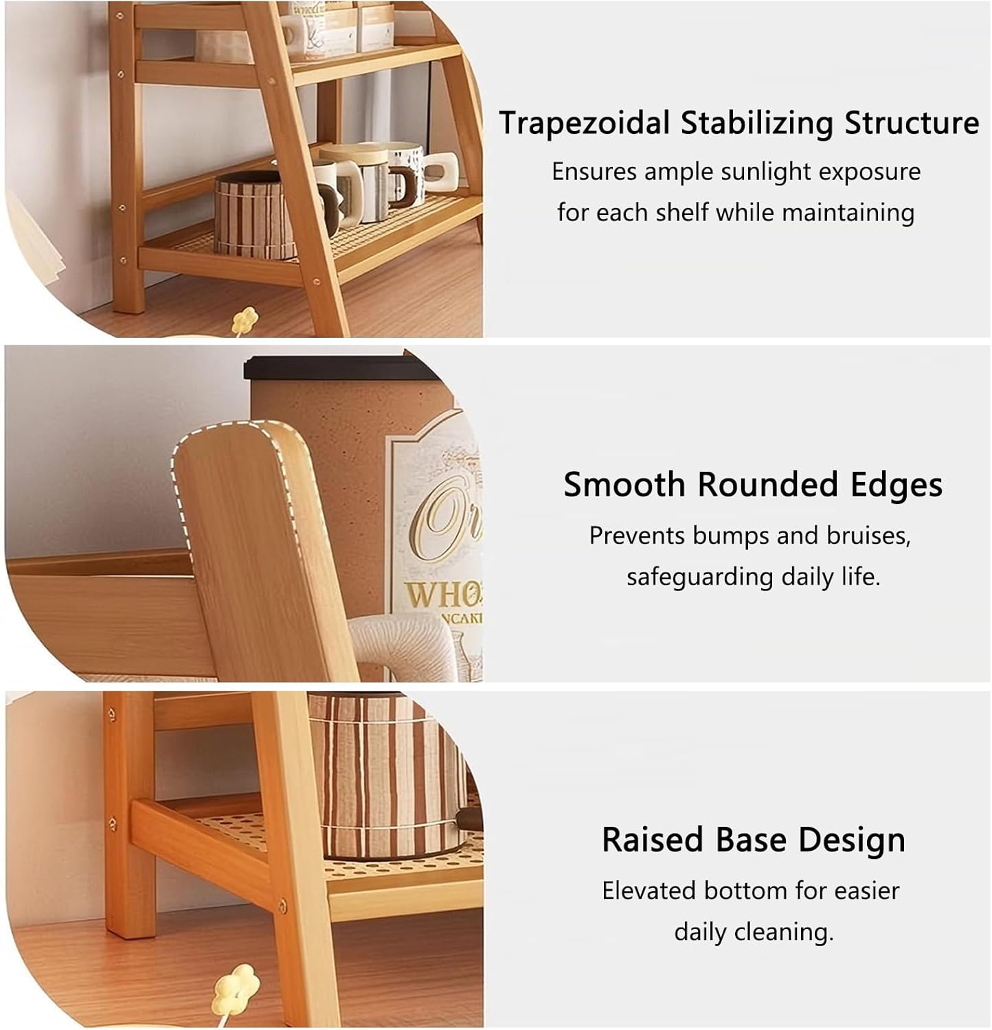 2 Tier Coffee Bar Station Organizer & Bamboo Mug Holder – Countertop Tea and Coffee Bar Accessories Stand, Matcha Display Shelf with Condiment Storage Rack, Cup Organizer for Kitchen Counter (Small)