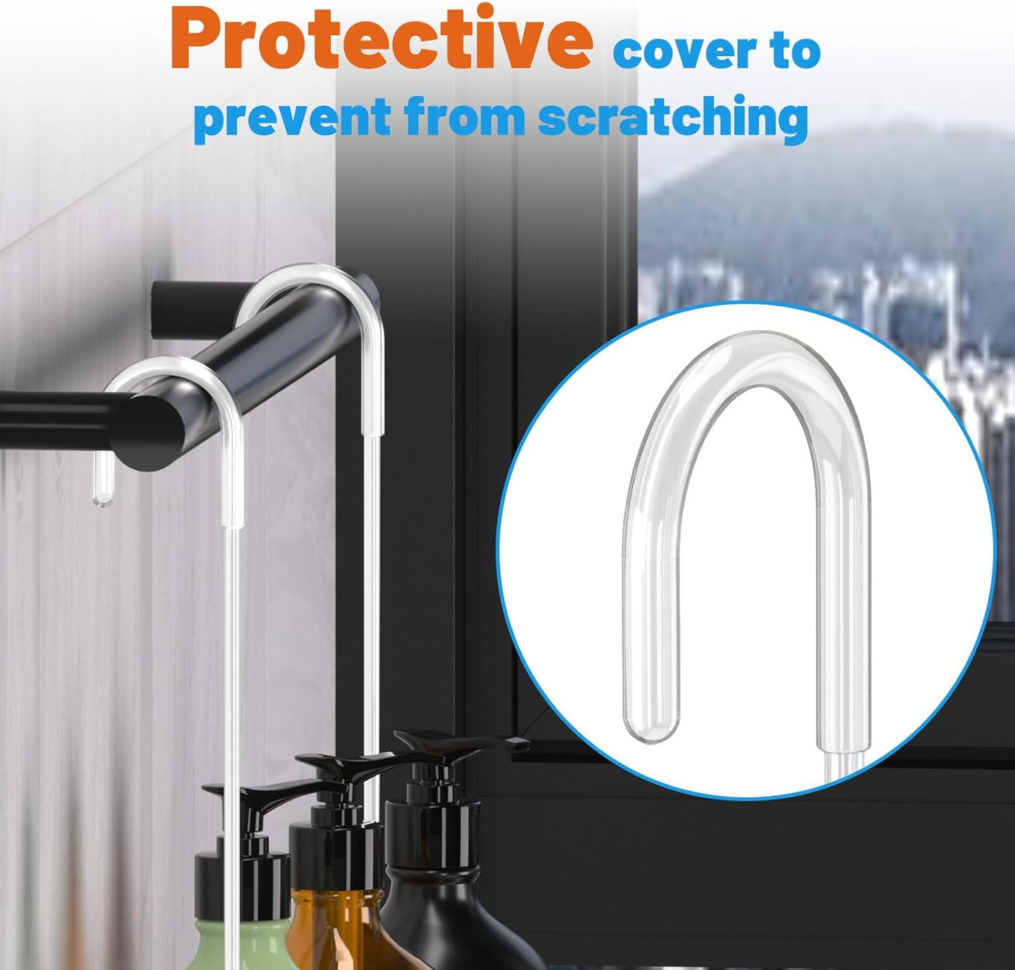 YUOROS Hanging Shower Caddy, Shower Caddies Bathroom Shower Rack Organizer Shampoo Bracket (White)