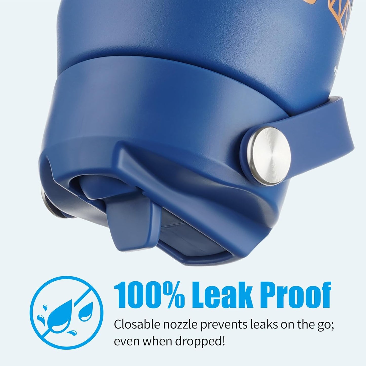 OLDLEY kids Water Bottle - 18oz Insulated Stainless Steel - Wide Straw Lid, Non Spill, Leakproof, Kids Water Bottle for School,Blue Engineering car