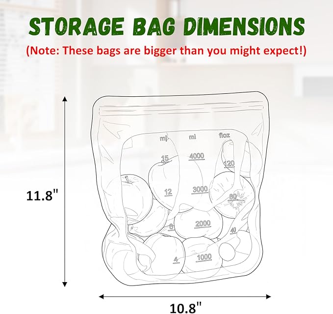 Reusable Premium Silicone Food Storage Gallon Bag 135oz,XXL - 2 PCS Food Storage Bag,Freezer Container,Sous Vide,Kitchen Organization,And Meal Prep Bags Microwave,Dishwasher,Oven Safe, BPA Free