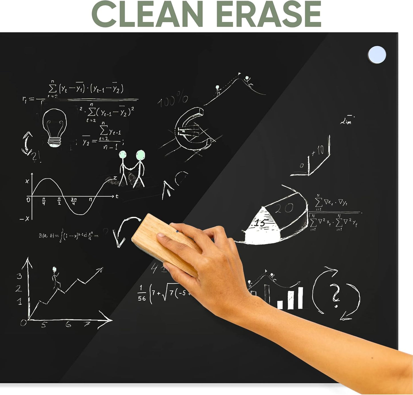 Ships Next Day, Made in USA - Acrylic Dry Erase Board | Non-Magnetic Dry Erase Board | Hanging Frameless White Board | Acrylic for Office, School and Home Walls | for Kids & Adults (Black - 36x48)