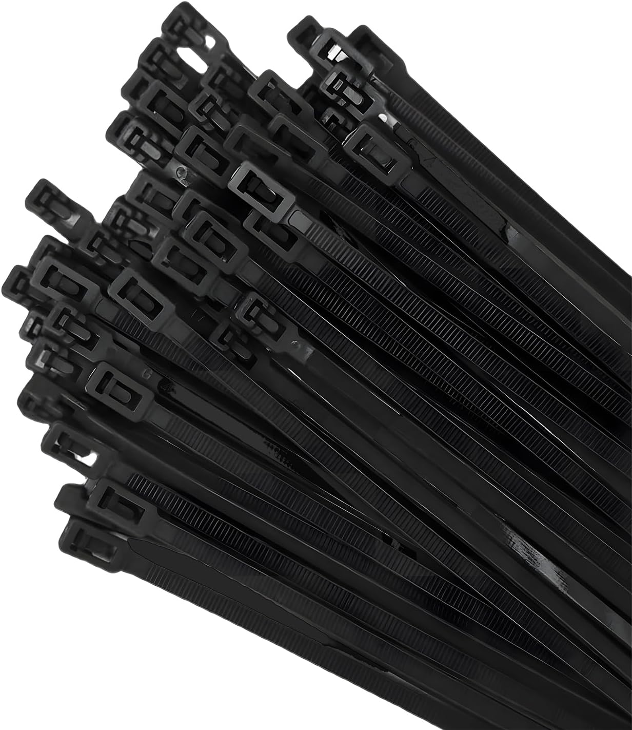 100 Count 10 Inch Reusable Cable Ties Black – Heavy Duty Releasable Zip Ties, 36 LBS for Electronics, Gardening, and Multi-Purpose Bundling