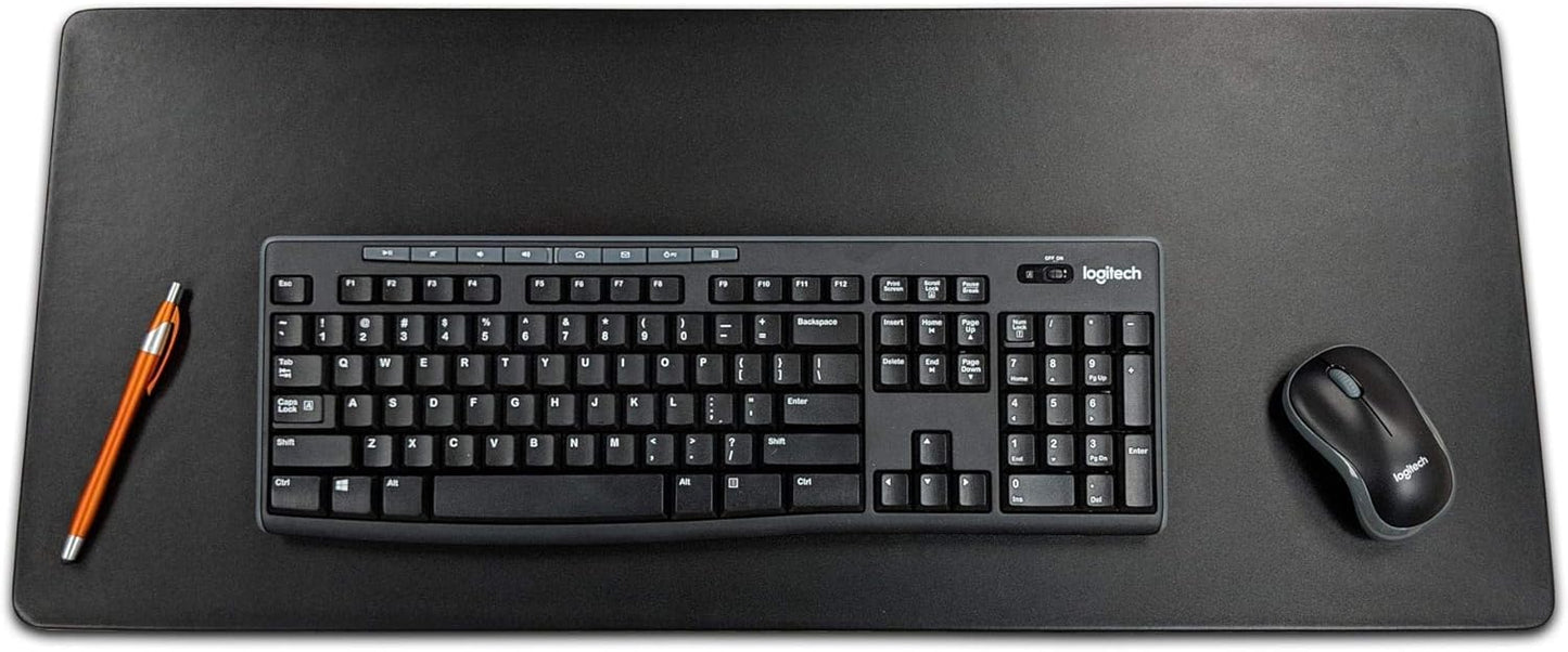 Dacasso Black Leather 30" x 12.5" Keyboard/Mouse Desk Mat