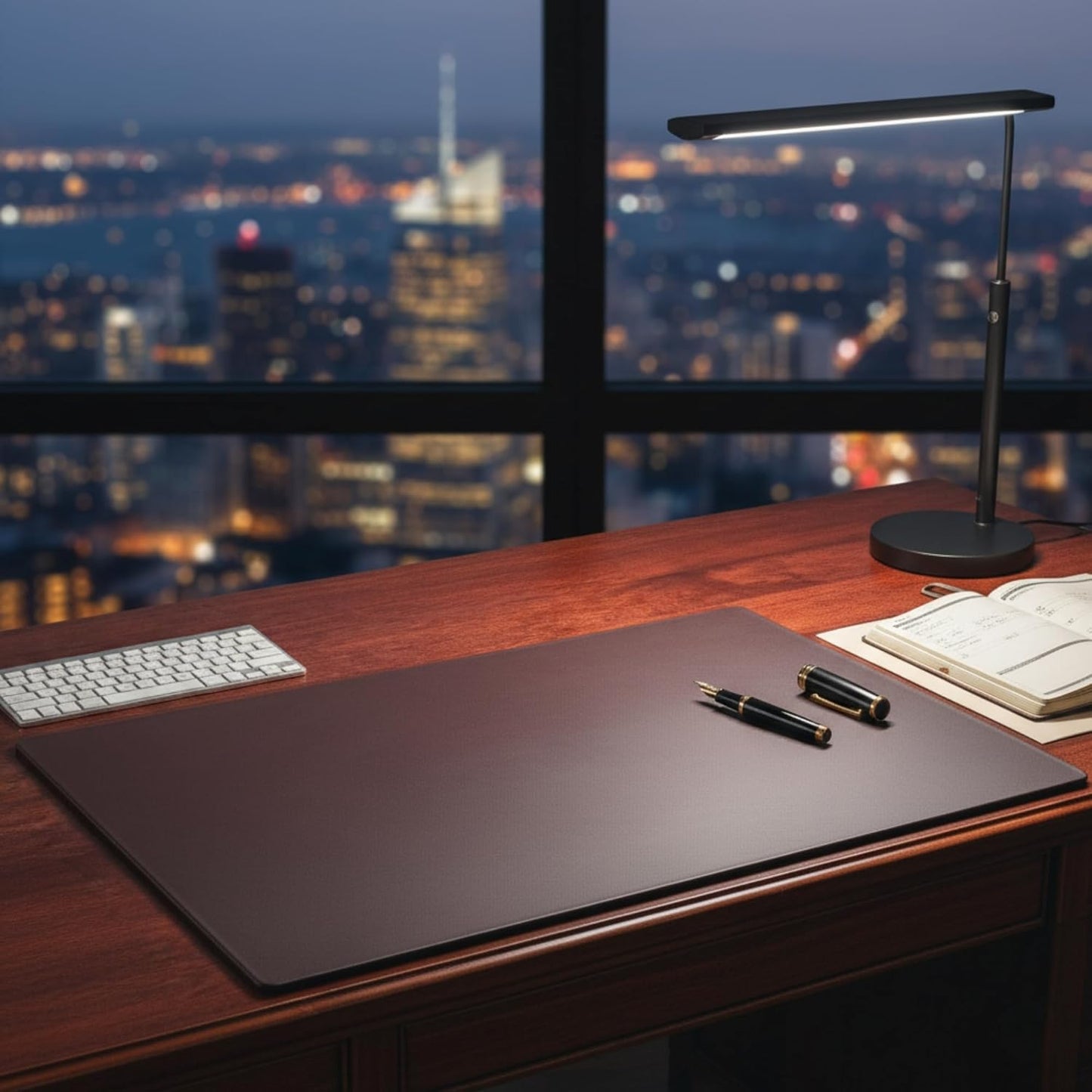 Dacasso Pad Without Side Rails Luxury Leather Blotter for Writing-Executive Desk Surface Protector, 30” x 19”, Chocolate Brown