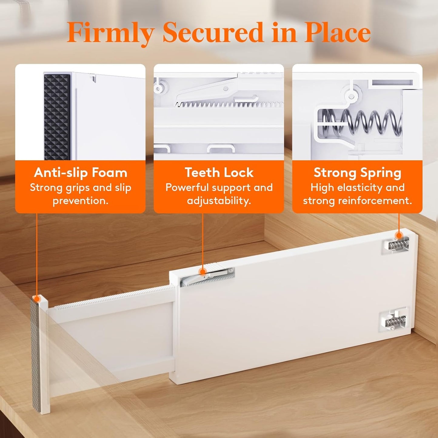 Lifewit 10 Pack Drawer Dividers 5" High, 13.5-22" Adjustable Clothes Organizers, Expandable Dresser Separators in Bedroom/Bathroom/Kitchen/Office