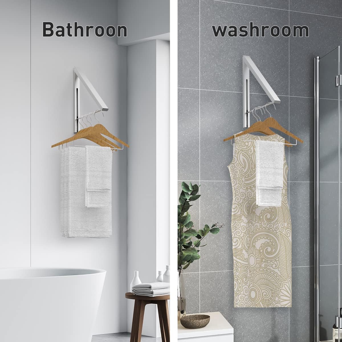 Valet Hook Drying Rack Clothes Hanger Folding Coat Racks Aluminum Home Storage Organiser Space Savers 2 Packs