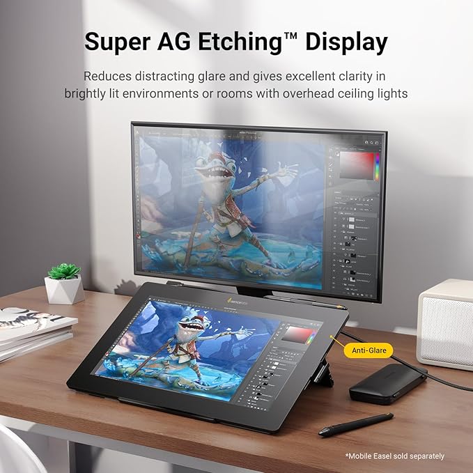 XENCELABS Pen Display 16 Lite, 4K OLED Drawing Tablet with Screen, Portable Graphic Drawing Display with 2 Battery-Free Pens for Windows/macOS/Linux