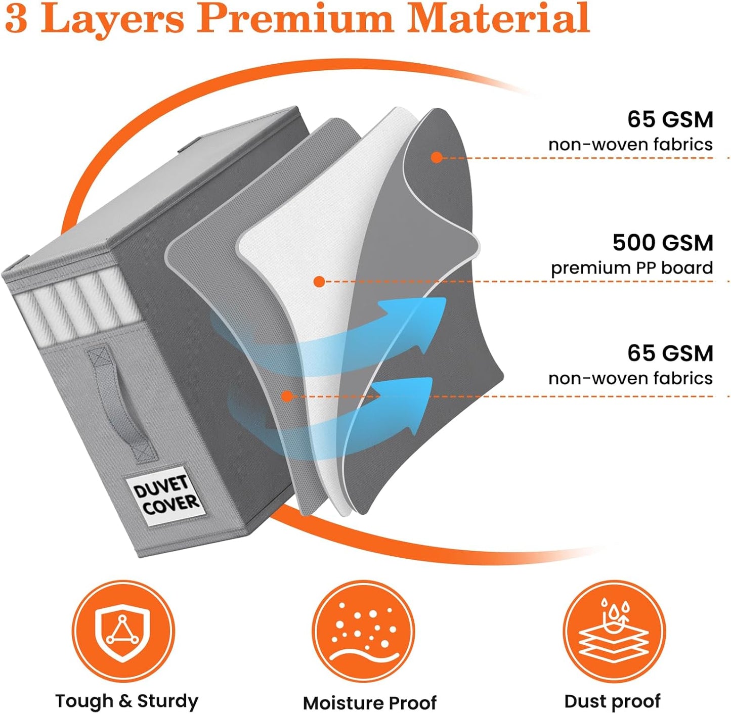 WOWBOX Sheet Organizers and Storage,Closet Bed Sheet Organizer Under Bed Storage and Organization with Label Cards & Clear Window for Bedding Sheets,Duvet Covers,Blankets (10 Pack，Gray)