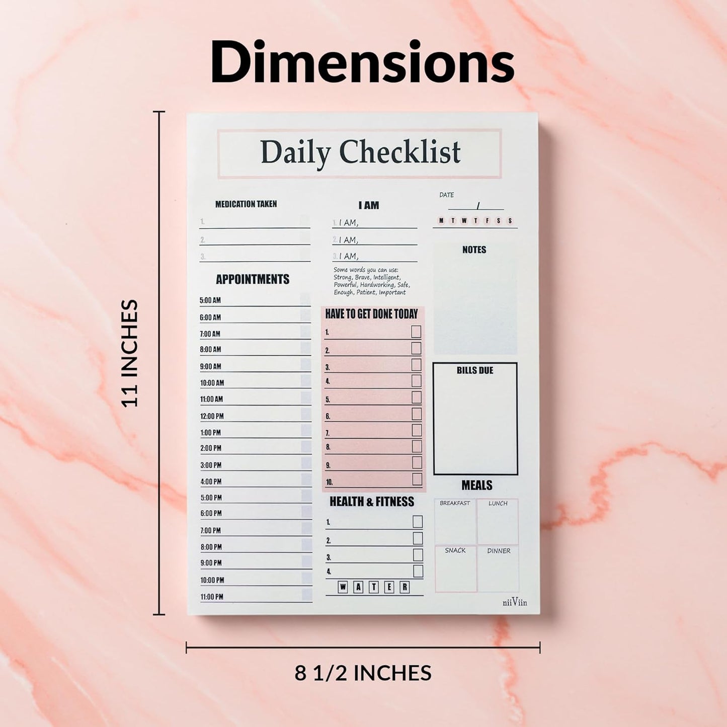 ADHD Planner for Adults & Women - 2026 Productivity Planner & Daily To Do List & Task Notepad, Neurodivergent Tools for Adults, Undated Full Focus Organization Pad with 50 Tear-Off Sheets, 8.5 x 11 Inch