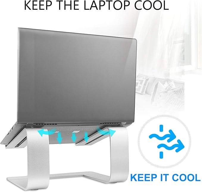 Urmust Laptop Stand for Desk - Ergonomic Computer Stand Riser Holder for MacBook Air Pro, Dell, HP, Lenovo, Samsung, Alienware Laptops 11-15.6" (Silver, Up to 15.6" Laptop)