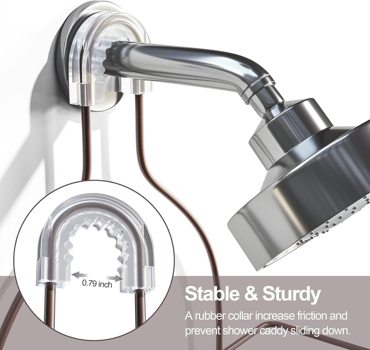 SRIWATANA Shower Caddy Organizer Hanging Over Head, Bathroom Shower Rack Hanger with Hooks for Razors - Bronze