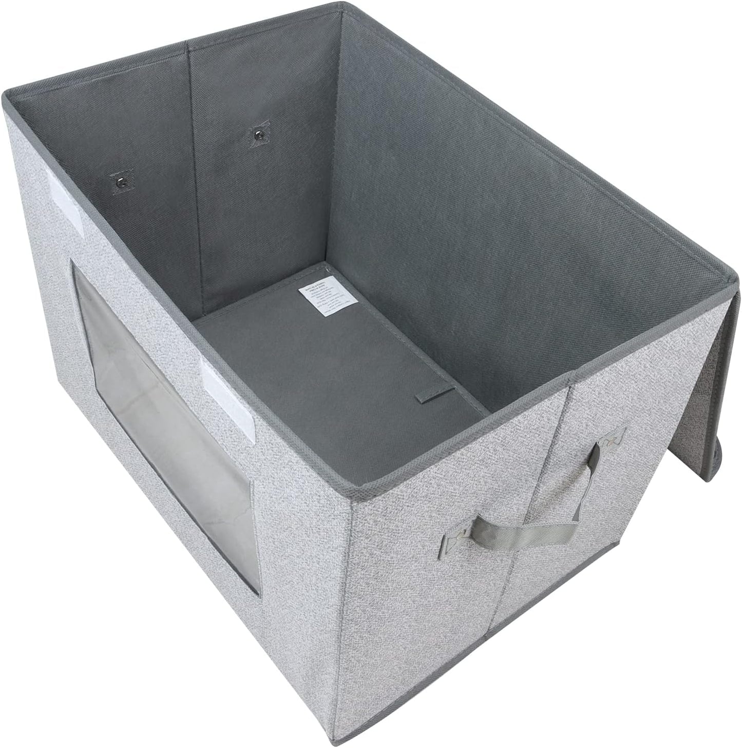 Univivi Larger Fabric Collapsible Storage Bins, Foldable Storage Boxes with Lids, Storage Cube Organizer Basket for Home, Closet, Bedroom(Gray, 17“ x 12” x 12")