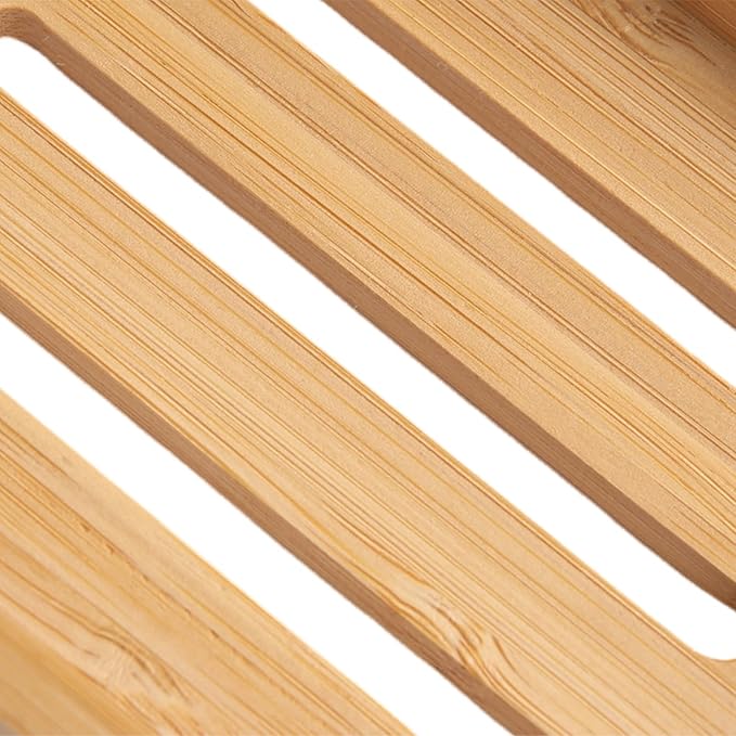 Bamboo Bar Soap Holder Wooden Soap Dish for Shower Bathroom Kitchen with Self Draining Tray