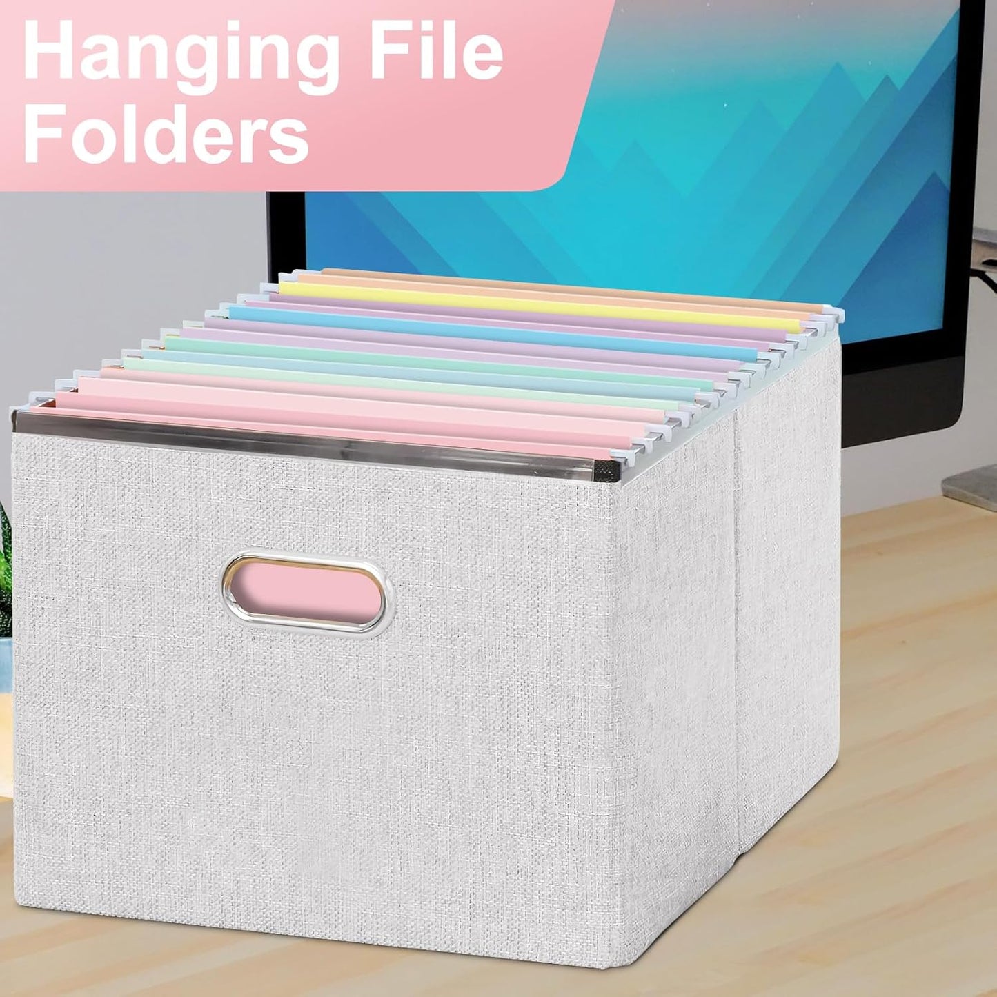 Hanging File Folders, 60 Pack Letter Size Hanging File folders with 1/5-cut Tabs, Stay Organized for Your Home and Office Bulk File, Documents and Paper, Macaron 10 Colors