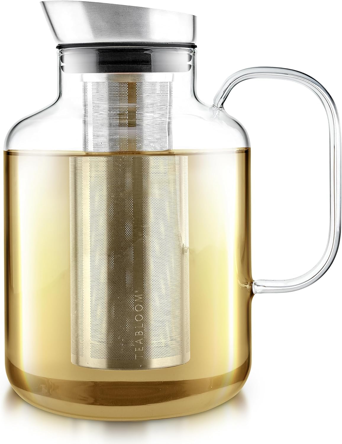 Teabloom 100% Plastic-Free Extra-Large Multi-Brew Borosilicate Glass Teapot + Kettle + Pitcher – Steep and Serve Hot Tea, Iced Tea, Cold Brew Tea and Fruit Infused Water – Legacy Tea Maker