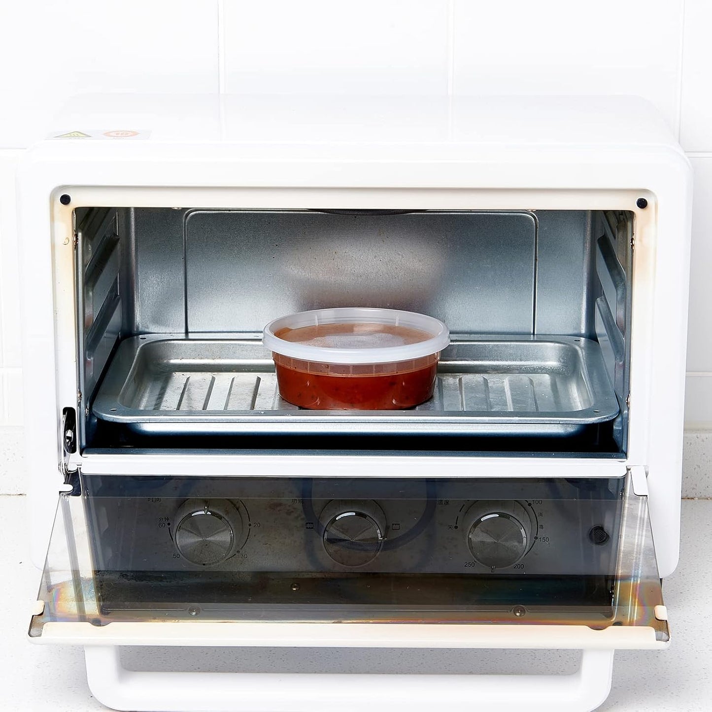 [48Set-8oz] Plastic Deli Food Storage Containers With Lids Disposable Clear Small Togo Jars Bowls For Soup, Meal Prep, Slime | BPA Free | Stackable | Leakproof | Microwave | Dishwasher | Freezer Safe