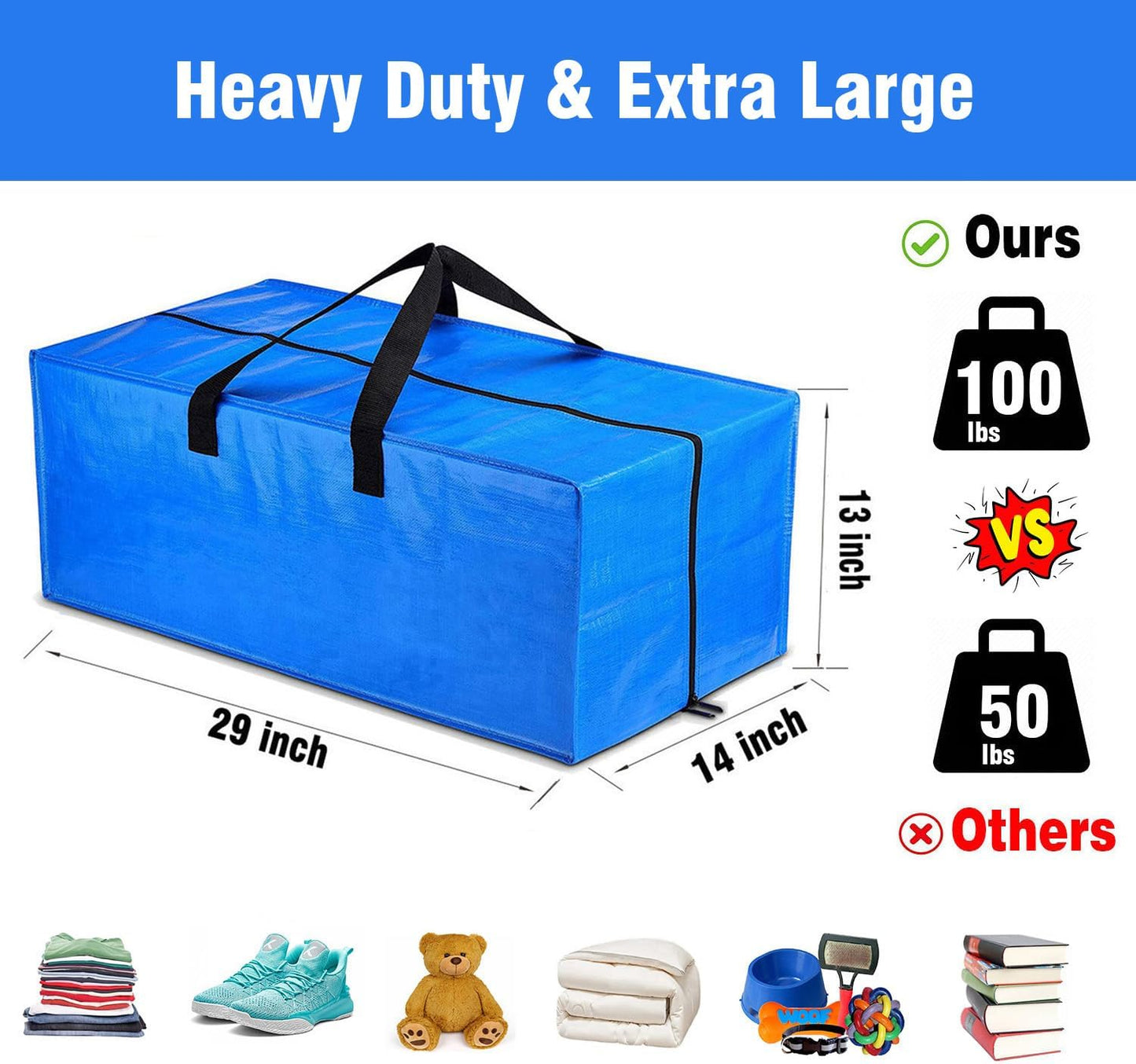 SGPAC Moving Bags Heavy Duty Extra Large with Backpack Straps,Extra Thick Storage Totes with Reinforced Handles for Space Saving,Moving Supplies & Moving Essentials,Alternative to Moving Box,8 Packs