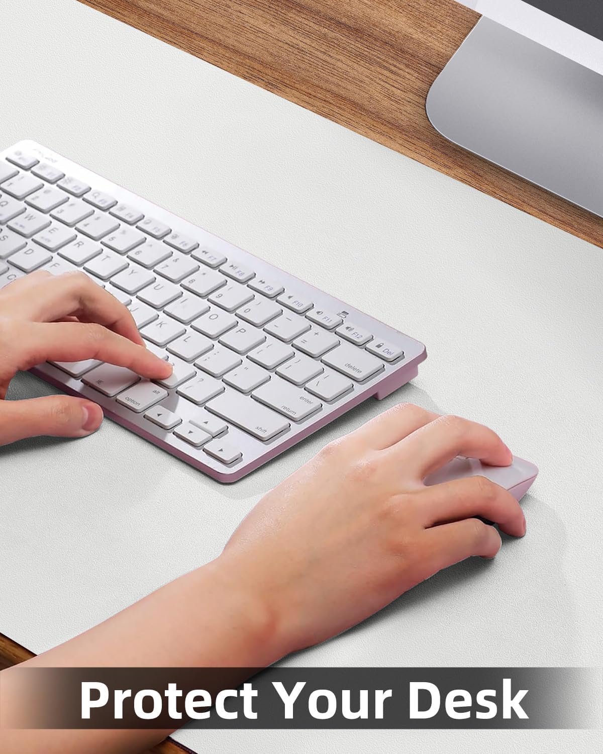 Extra Large Desk pad, Leather Desk Pad Protector,Office Desk Mat,Mouse Pad, Non-Slip Desk Blotter, Laptop Desk Pad, Waterproof Desk Writing Pad for Office&Home (Ivory White, 55" x 17")