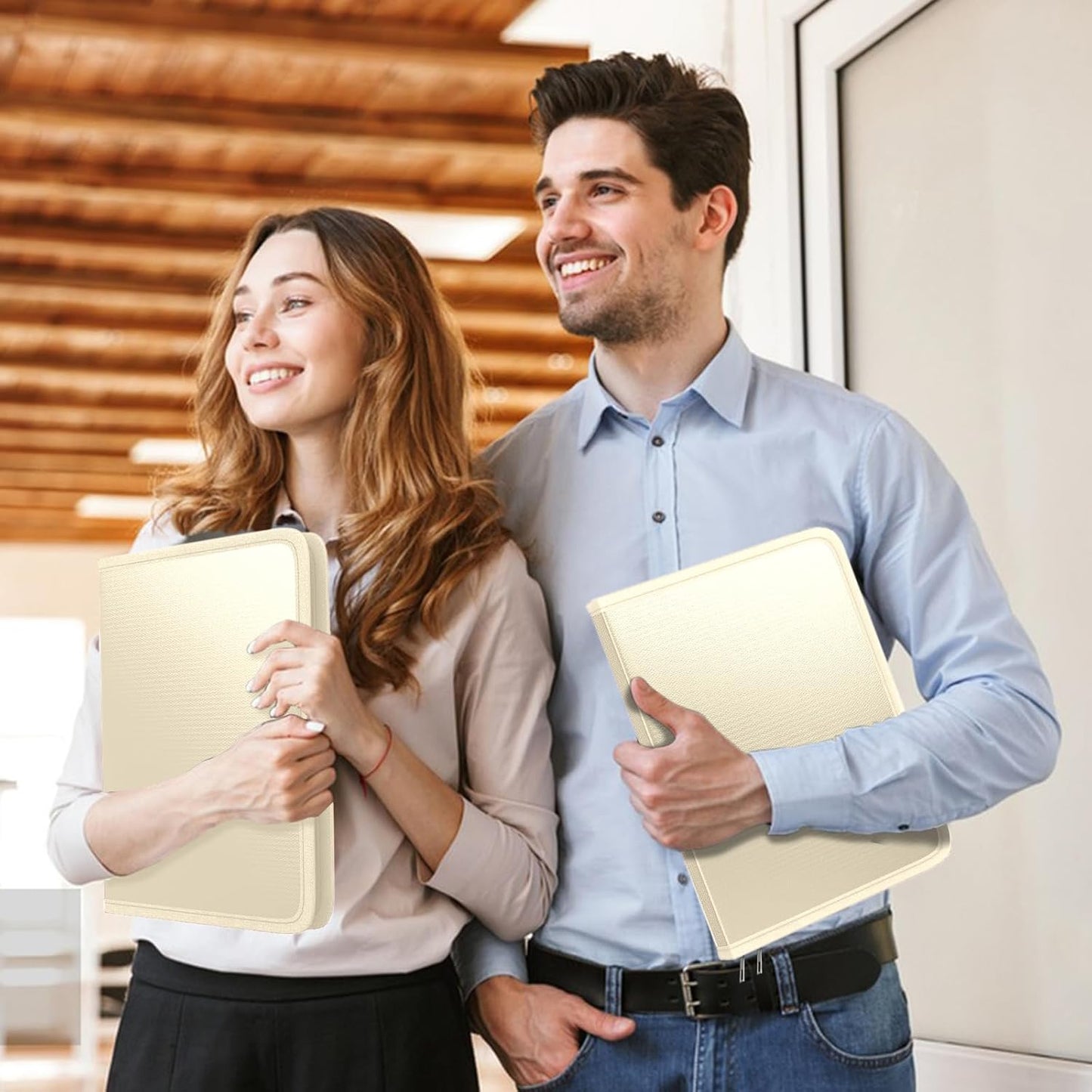 Fireproof Accordion File Organizer, Portable Expanding File Folder with Waterproof Zipper&Labels, Khaki Document Organizer with 13 Pockets, File Organizer for Important Document/Paper Storage