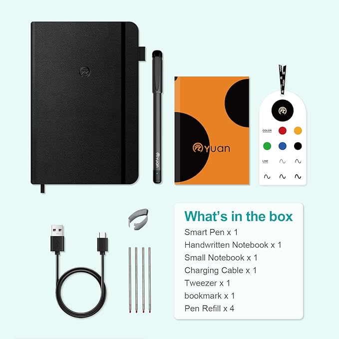 Smart Pen and Notebook - Smartpen Writing Set, Digital Smart pens for Note Taking, Real-time Sync for Digitizing, Storing, and Sharing Paper Notes, Compatible with ipad, iPhone and Android Smartphone