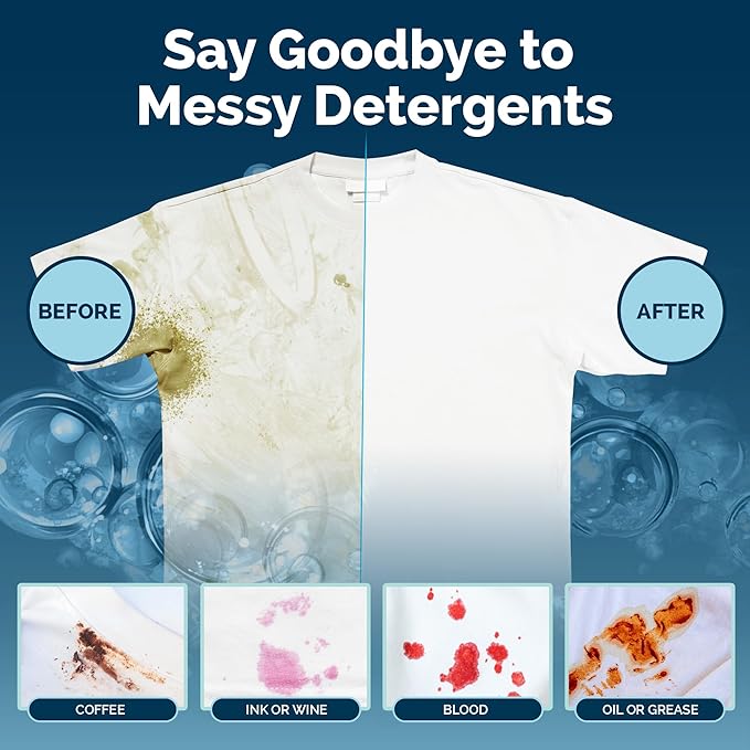 Steam and Go Laundry Detergent Sheets – 3in1 Dissolvable Sheets with Deep Cleaning, Fragrance-Free, & Hygienic Purifying Action – Hypoallergenic, Vegan & Cruelty-Free - Unscented – 30 Ct