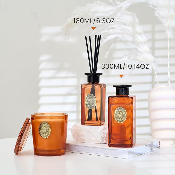 M&SENSE 10.14 oz Large Reed Diffuser Set | Magical Oriental Scent Oil Diffuser with Sticks |Hotel Collection Non-Toxic Essential Oil |for Bedroom Bathroom Living Room