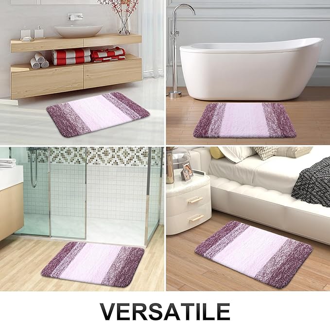 OLANLY Bathroom Rugs Mat 30x20, Extra Soft Absorbent Microfiber Bath Rugs, Rubber Backing, Quick Dry, Machine Washable Bath Mats for Bathroom Floor, Tub and Shower, Home Decor Accessories, Mauve
