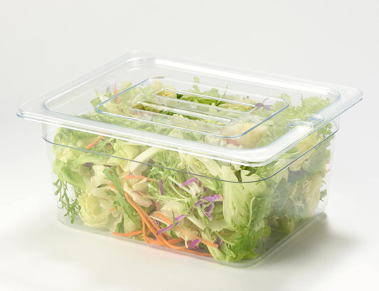 CURTA 6 Pack NSF Food Pan Cover, 1/2 Size Clear Polycarbonate Notched Lid with Handle for Commercial Food Pan, Dishwasher & Freezer Safe Plastic Clear