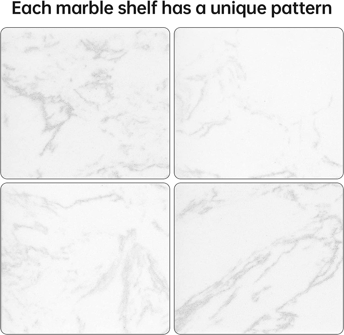 Toilet Paper Holder with Marble Shelf, SUS304 Brushed Gold Stainless Steel Wall Mounted Natural Marble Toilet Paper Holder and 2PCS Adhesive Hooks for Bathroom Washroom