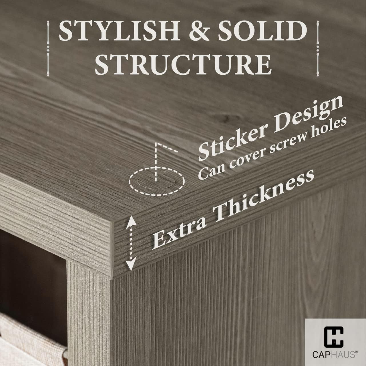 CAPHAUS Sturdy Room 13-Inch Cube Storage Organizer Shelf, with Extra Thick Exterior Edge, Open Storage Shelf Divider, Bookcase, 6/8/9 Cube, Colors Available in Rustic Grey Oak and White