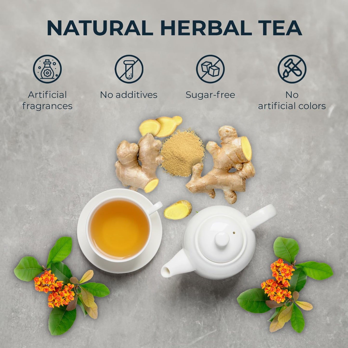 Ginger Cinnamon Turmeric Tea Samplers - 15 Count, Mini Tea Bags, Bamboo Tong Included, Re-Steep Corn Based Tea Bags, No Sugar Added, Natural Herbal Tea for Body Warm, Relax, Refreshing