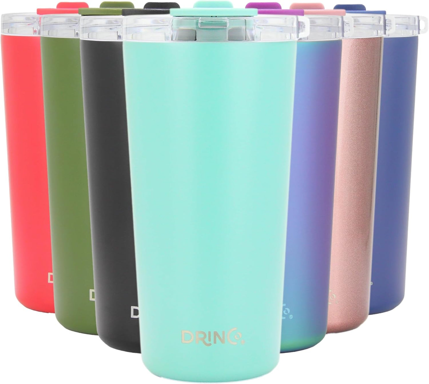 Drinco - 20 oz Stainless Steel Tumbler | Double Walled Vacuum Insulated Mug With Lid, 2 Straws, For Hot & Cold Drinks (20oz Sage, 20oz)