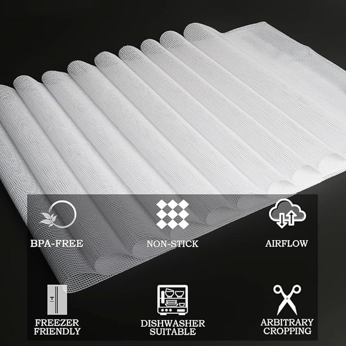 10 Pcs/Sets Silicone Dehydrator Sheets for Food Dehydrator & Freeze Dryer, 14x14 in