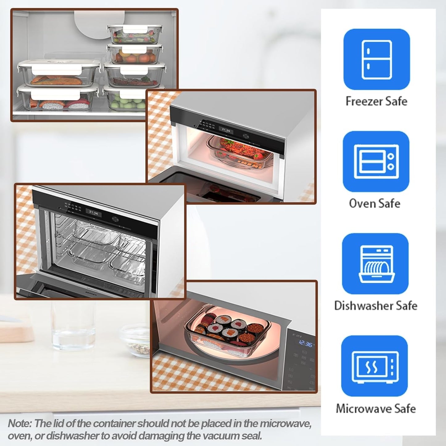 19 PCS Vacuum Sealer, Handheld Manual Vcuum Pump For Borosilicate Glass Vacuum Storage Containers [4PCS, 21Oz] & 10 PCS Vacuum Bags[8.5Cups], Meal Prep Containers, Airtight Food Storage Containers